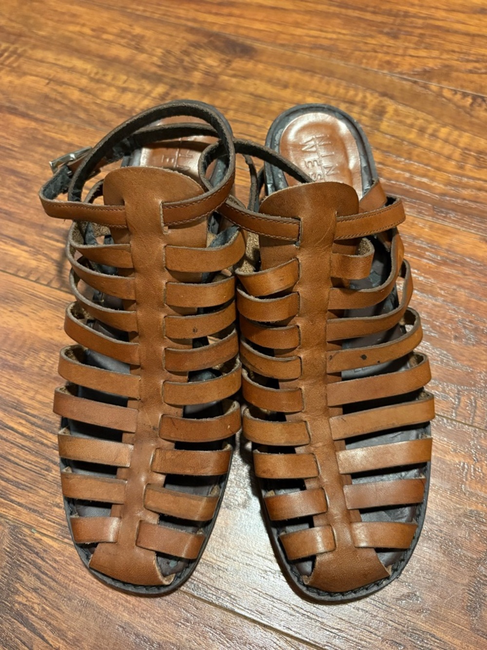 Nine West Leather Fisherman Sandals sz 7.5
